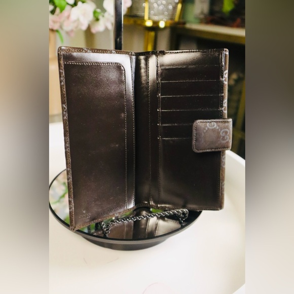 Rare Gucci Long Wallet Suede Gg Pattern With Box - Picture 7 of 8